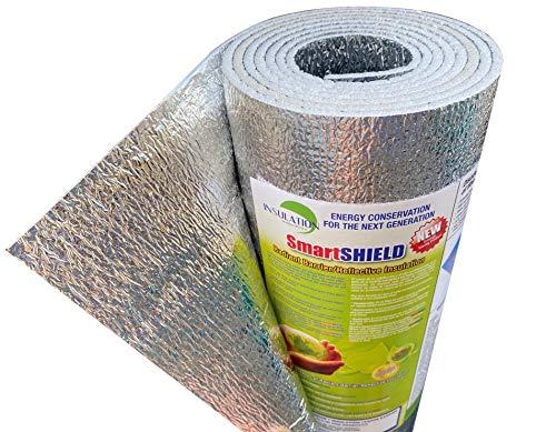 INSULATION MARKETPLACE SmartSHIELD -3mm 16 inchx25Ft Reflective Insulation roll, Foam Core Radiant Barrier, Thermal Insulation Shield - Engineered Foil (Pack of 2)
