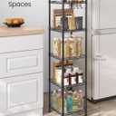 SONGMICS 5-Tier Bathroom Shelf, Storage Rack for Small Space, with 5 PP Shelf Liners, Removable Hook, Extendable Design, Ink Black and Translucent ULGR23BK