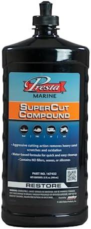 Presta SuperCut Compound for Marine and Industrial Use. Removes up to P800 grit Sand Scratches and Heavy Oxidation (167432) 32 oz.