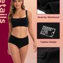 INNERSY Period Underwear for Women High Waisted Leak-Proof Postpartum Menstrual Panties 3-Pack (Black, M)