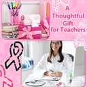 12 Pcs Jumbo Acrylic Paper Clips Pink Ribbon Design Paper Clips Breast Cancer Awareness Bookmarks Breast Cancer Gifts for Woman Charity Fundraisers Book Lover Gifts, 4 Styles