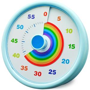 Rainbow Visual Timer for Kids, 60 Minute Silent Countdown Clock with Color Disk, Time Management Tool for ADHD, Classroom, Kitchen, Office, Study, Pomodoro