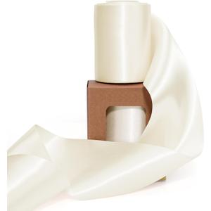 LaRibbons Ivory Satin Ribbon 3 Inch x 10 Yards Double Fcaed Continuous Ivory Ribbon for Flower Bouquet, Chair Sashes, Baby Shower, Garland, Gift Wrapping, Craft Project