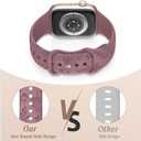 6 Pack Floral Engraved Silicone Bands Compatible for Apple Watch Band 38mm 40mm 41mm 42mm 44mm 45mm 46mm 49mm Women,Flower Sport Straps for iWatch Series 10 9 8 se Ultra 7 6 5 4 3 2 (Black/Starlight/Pink/Milk Tea/Smoke Violet/White)