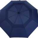 MRTLLOA Extra Large Golf Umbrella, 72 Inch Automatic Open, Oversize Double Canopy Vented Windproof Waterproof Sports Umbrellas for Rain (72 Inch, Navy Blue)