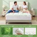 BDEUS Queen Mattress Topper Viscose Derived from Bamboo, 100% Waterproof Thick Pillow Top Mattress Pad for Back Pain Relief, Naturally Cooling for Hot Sleepers, Green
