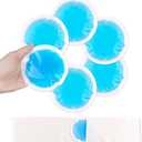 NEWGO Small Ice Packs for Injuries, 6 Pack Round Ice Packs for Face, Hot and Cold Gel Ice Pack Circular Cold Compress with Cloth Backing & Sleeve for Pain Relief, Toothaches, Breast Surgery