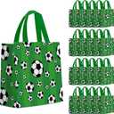 24 PCS Soccer Gift Bags Soccer Party Decorations with Handles Reusable Soccer Goodie Snack Favor Bag Non Woven Party Favor Bags for Sports Birthday Supplies