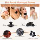 Goodtar 14 Pcs Hot Stones Massage Warm Kit Solid Bamboo Massage Stick Body Gua Sha Tool Heater with Temperature Adjustment, Basalt Hot Rocks Back Foot Body Massage for Home Spa Relieve Muscle Pain