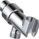 OFFO Shower Head Holder All Metal for Handheld Shower Head, Adjustable Shower Arm Mount with Solid Brass Pivot Ball, 1/2 in IPS Female Inlet and Male Outlet, Chrome