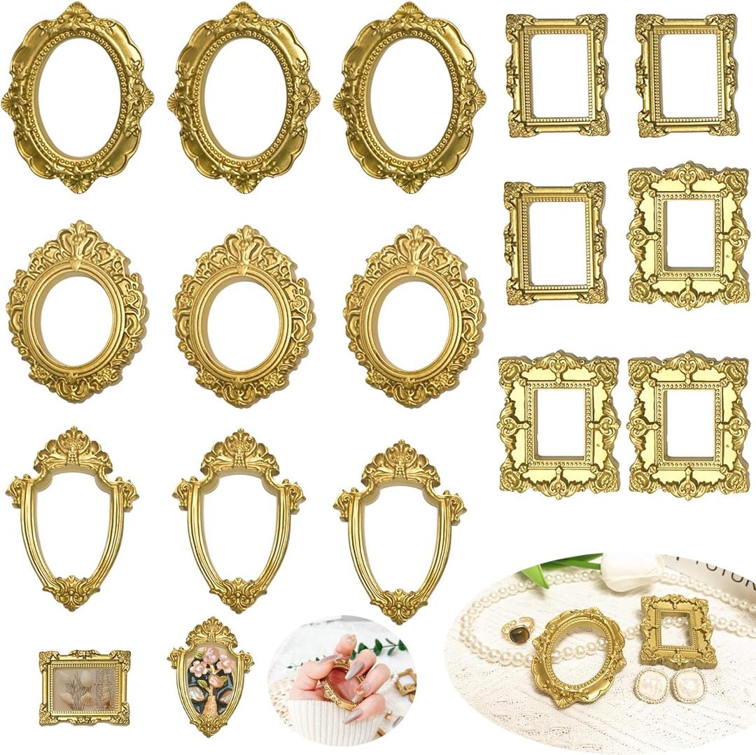 15PCS Vintage Resin Picture Frame - Mini Photo Frame Tiny Antique Frames Small Picture Frame Oval Rectangle Wall Hanging for DIY Jewelry Display Photography Mobile Phone Photo Party Hotel Decor 15PCS Vintage Resin Picture Frame - Mini Photo Frame Tiny Antique Frames Small Picture Frame Oval Rectangle Wall Hanging for DIY Jewelry Display Photography Mobile Phone Photo Party Hotel Decor