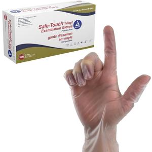 Dynarex Safe-touch Vinyl Exam Gloves, Powder Free, Medium, 1 Box Of 100 Gloves, Clear, Medium