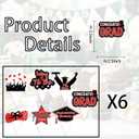 3 x 42pcs Graduation Cupcake Toppers Class of 2026 Paper Cupcake Picks Grad Cap Diploma Picks for Dessert Food Pizza Decorations (red white)
