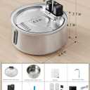 CEESC Cordless Cat Water Fountain Stainless Steel, 4L/135oz Automatic Pet Water Dispenser with Motion Sensor, Multi-Filtration, Ultra Quiet Pump, Long-Lasting 4000mAh Battery for Indoor Cats & Dogs