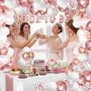 LFSTGN 274 Pcs Rose Gold Bridal Shower Decorations, Bachelorette Party Decorations Favors - "BRIDE TO BE" Banner, Veil, Balloon, Photo Props, Tableware with Rose Gold for 25 Guests