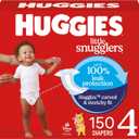 Huggies Size 4 Diapers, Little Snugglers Baby Diapers, Size 4 (22-37 lbs), 150 Count (6 Packs of 25),