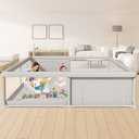 79x79 Inch Baby Playpen for Babies and Toddlers, Extra Large Play Yards for Indoor & Outdoor with Zipper Gates, Breathable Mesh with Anti-Slip Base