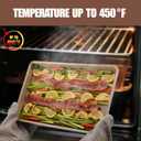 2 x 2 Pack Jelly Roll Pan 15x10 Inch, Diamond Texture Nonstick Cookie Sheet, 0.8mm Thick Heavy Duty Steel Baking Tray, Commercial Gold Baking Pans