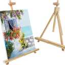 CONDA 25'' Folding Wooden Tabletop Easel for Painting, Hold Canvas up to 23 Inches, Portable A-Frame Artist Desktop Painting Stand, Photo Picture Sign Holder