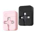 Gartmost 2 Pcs 3 in 1 Multi USB Fast Charging Cable, Phone Charger Retractable, Compatible USB C(Type-C)/Micro USB/IP, Compatible with iPhone 16/15/14/SE/13/12/11/XR/XS/X/8/7/6/5, Android, Tablets