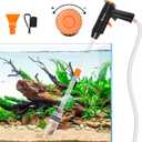 Yaubay 132GPH Manual Aquarium Gravel Cleaner, Fish Tank Siphon Vacuum Cleaner with Adjustable Water Flow for Cleaning Dirt, Water Change & Wash Sand Aquarium Cleaning Tools