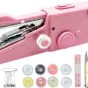 Handheld Sewing Machine Electric Sewing Mini Portable Sewing Machine Suitable for Beginners Sewing Clothes Family Travel DIY(PINK)