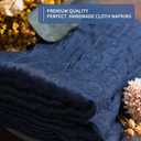 100 Pieces Cloth Napkins Navy Blue Dinner Cheesecloth Napkins for Wedding,Wrinkled Cloth Napkins Bulk for Home Party Rustic Table Decoration, 17 x 17 Inch