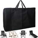 Heavy Duty Folding Chair Storage Bag, 600D Chair Storage Case for Beach Chair Camping Chair Zero Gravity Chair Folding Recliners, Extra Large Travel Bag with Zippers, 41.5" Lx 11" Wx 28.5" H (Black)