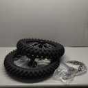 60/100-14 Front & 80/100-12 Rear Wheel Kit 2.50-14 3.00-12 Dirt Bike Tire Rim Assembly Compatible with 110cc 125cc SSR SR125 CRF70 CRF110F KX65 KLX110 PW80 TTR90 TTR110 JR80 DS80 Motorcycle