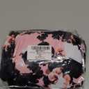 Shuangyu Women's Twist Front Bandeau Tankini Set Two Pieces Ruched Tummy Control Suimsuit with Mid Waist Briefs (Large, Powder Black Flowers)