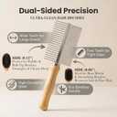 Hair Brush Cleaner Tool, 2 in 1 comb cleaning brush with Eco Bamboo Handle - Deep Clean Hair, Buildup, Rust-Proof Steel Teeth for Boar Bristle, Paddle, Detangling & Styling Brushes