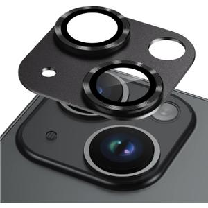 Korecase Camera Lens Protector for iPhone 14 /iPhone 14 Plus, Metal Tempered Glass Camera Cover Film, Rear Lens Case Friendly, Black