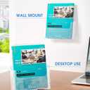 KTRIO Acrylic Brochure Holder 8.5 x 11 Clear Literature Display Stand, Plastic Flyer Holder for Trifold Brochures, Menus, Magazines, Pamphlets, Documents, Desk or Wall Mount, 2 Pack