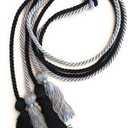 Double Graduation Honor Cords -Black and Silver