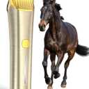 Oneisall Cordless Horse Clippers,Low Noise 2 Speed Grooming Clippers,Horse Trimmer Shaver Kit for Matted Long Hair,Detachable Stainless Steel Blade Grooming Kit for Thick Coat (Gold)