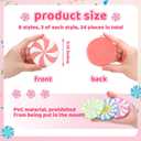 Panelee 24 Pcs Christmas Candy Ornaments Pastel Candy Cane Peppermint Ornament for Christmas Tree PVC Xmas Lollipop Peppermint Hanging Decoration for Holiday Xmas Tree Party Decoration