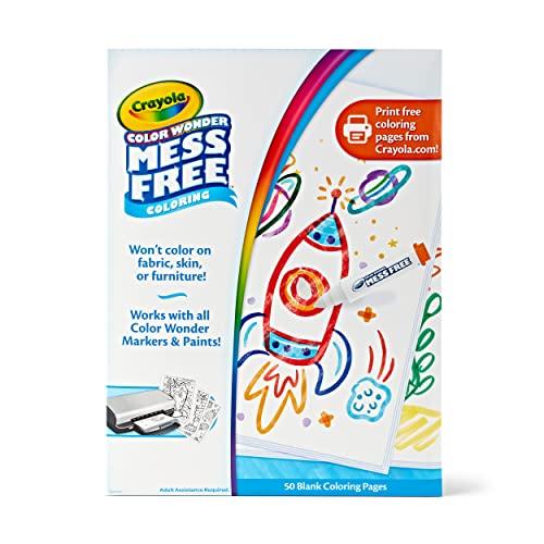 Crayola Color Wonder Mess Free Coloring Pages (50ct), Create Your Own Coloring Pages, Blank Color Wonder Refill, Toddler Toys & Gifts