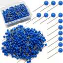 500Pcs Blue Map Pins, 1/8 Inch Map Tacks, Round Ball Head Map Push Pins, Small Thumb Tacks Push Pins for Travel Map, Bulletin Board, Picture, Cork Board, DIY Craft, School, Office, Home