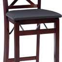 Linon Triena X Back Folding Counter Stool, Brown, 20"D x 17.01"W x 37"H