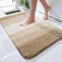 OLANLY Bathroom Rugs Mat 24x16, Extra Soft Absorbent Microfiber Bath Rugs, Rubber Backing, Quick Dry, Machine Washable Bath Mats for Bathroom Floor, Tub and Shower, Home Decor Accessories, Tan