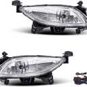 Fog Lights Assembly for 2011 2012 2013 Hyundai Sonata Replacement with Switch and Wiring 881 12V 27W Halogen Bulbs Clear Lens