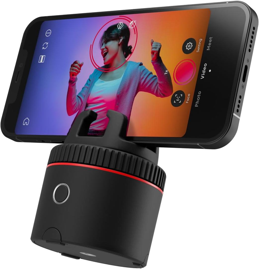Pivo Influencer Auto Tracking Phone Holder, Content Creator Essentials, Face & Body Tracker, 360 Rotation for Video Recording, Vlogging, Streaming