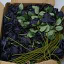 Hotop 80 Pcs Rose Artificial Flowers Bulk with Long Stem, Silk Roses Realistic Fake Flowers Bouquet for Wedding Table Centerpieces Bridal Shower Party Home Decorations(Black)