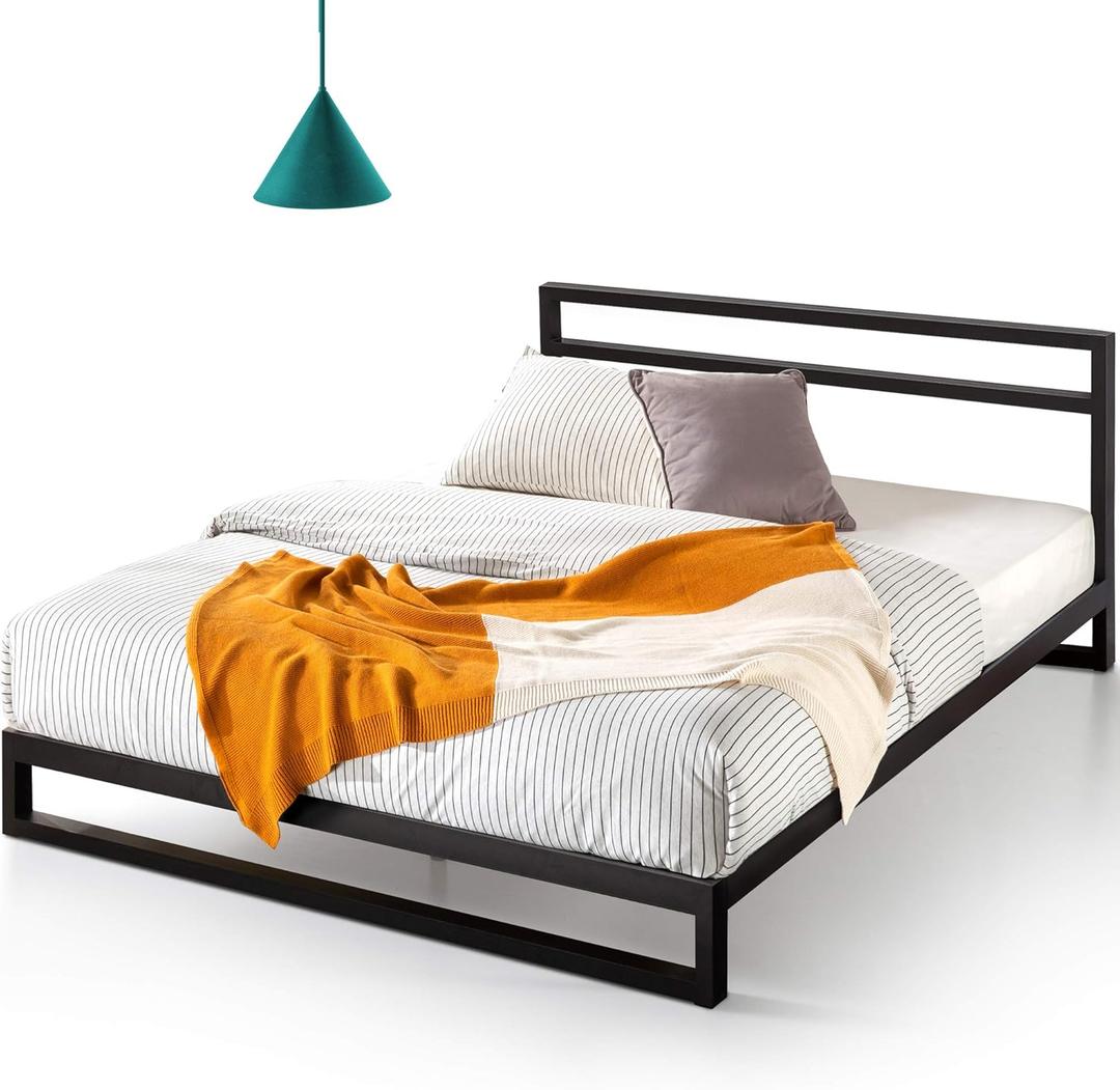ZINUS Trisha Metal Platforma Bed Frame with Headboard / Wood Slat Support / No Box Spring Needed / Easy Assembly, Full