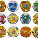 Gyro Battling Set, 12 Spinning Tops, 3 Launchers 1 Grip 3 Middle Rings and 4 Bases, with Storage Box, Kids Toys Birthday Gift Ideal for 6+ Years Old Boys,B