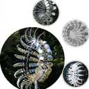 Unique and Magical Metal Windmill, 3D Wind Powered Kinetic Sculpture, Metal Wind Spinner Solar, Wind Spinners for Yard and Garden, Wind Catchers Metal Outdoor Patio Decoration (2 PCS -Silver)