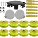 BOOTOP PIN ACFHRL2 Bladed Trimmer Head with AC80RL3 Replacement Spool, AC14HCA Spool Cap Compatible with Ryobi 18V 24V 40V String Trimmer Weed Eater Parts (23 Pack)