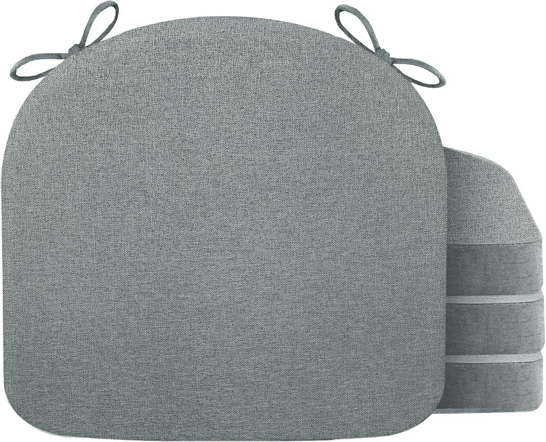 Chair Cushions for Dining Chairs, 4 Pack Memory Foam Cushion, 4 Count