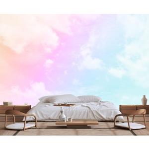 Colorful Clouds in The Sky Wall Mural, for Children's Room Background Wallpaper, TV Background Wall Stickers(Non-self-Adhesive) (170" x 108", 110)