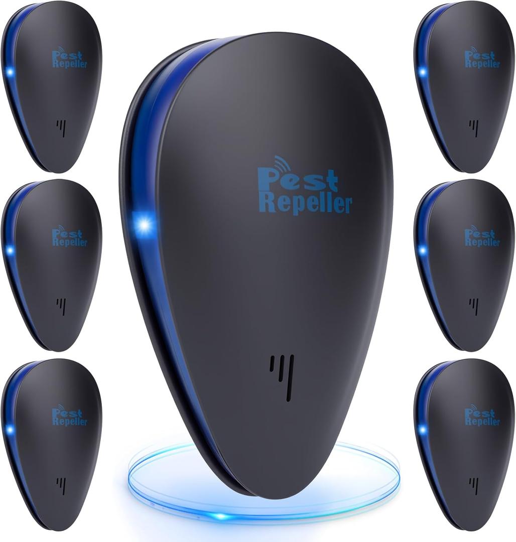 6 Pack 2026 Ultrasonic Repellent Indoor, Mouse Traps Insert Plug in, Pest Control Repellent Ant, Roach,Rodent, Mouse, Bugs, Mosquito, Spider, for Home, Office, Kitchen